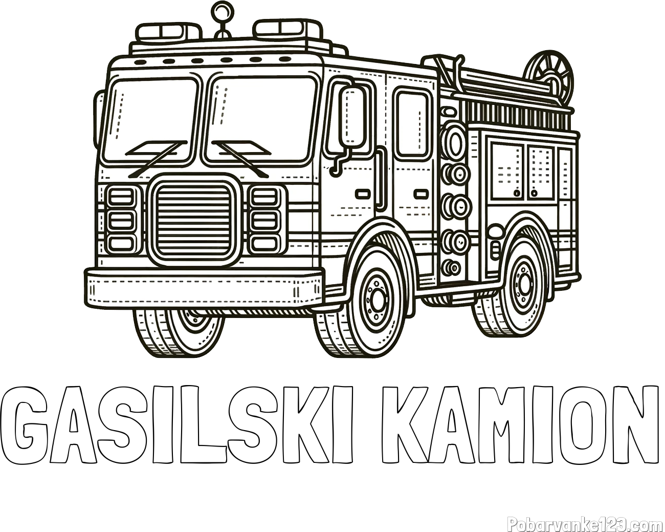 Pobarvanka imena GASILSKI KAMION in pobarvanka gasilskega avta