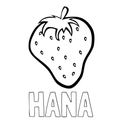 Online izdelana pobarvanka - Pobarvanka imena HANA in pobarvanka sočne jagode