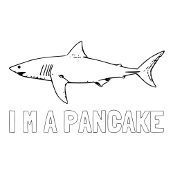 Online izdelana pobarvanka - Pobarvanka imena I M A PANCAKE in pobarvanka morskega psa