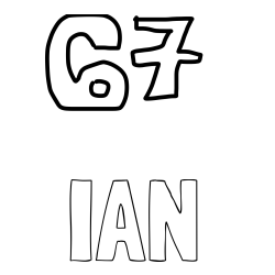 Online izdelana pobarvanka - Pobarvanka imena IAN in 67*six-seven*67*six-seven