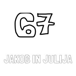 Online izdelana pobarvanka - Pobarvanka imena JAKOB IN JULIJA in 67*six-seven*67*six-seven
