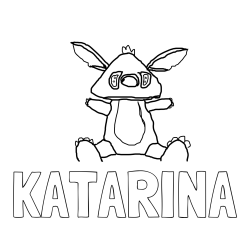 Pobarvanka imena KATARINA in stich