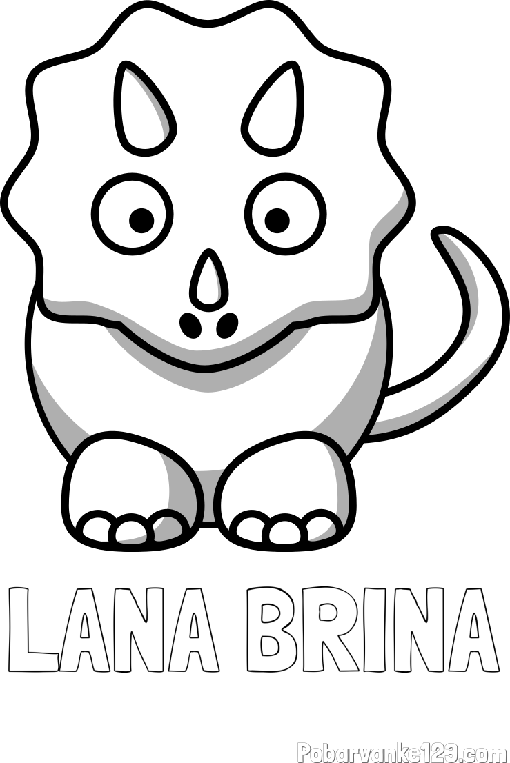 Pobarvanka imena LANA BRINA in pobarvanka dinozavra triceratops