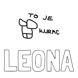 Online izdelana pobarvanka - Pobarvanka imena LEONA in tvoj kurac