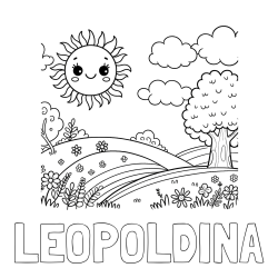 Pobarvanka imena LEOPOLDINA in otroška pobarvanka narave