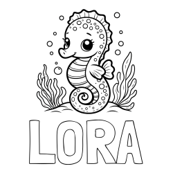 Pobarvanka imena LORA in pobarvanka morskega konjička