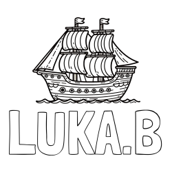 Online izdelana pobarvanka - Pobarvanka imena LUKA.B in otroška pobarvanka ladje