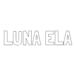 Online izdelana pobarvanka - Pobarvanka imena LUNA ELA