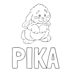 Online izdelana pobarvanka - Pobarvanka imena PIKA in pobarvanka zajčka