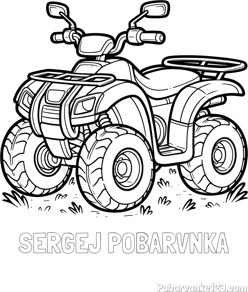 Pobarvanka imena SERGEJ POBARVNKA in pobarvanka velikega štirikolesnika