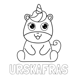 Pobarvanka imena URŠKAFRAS in pobarvanka čudovitega samoroga Unicorn