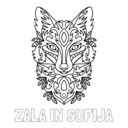 Online izdelana pobarvanka - Pobarvanka imena ZALA IN SOFIJA in pobarvanka volka - mandale