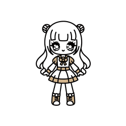 Pobarvana pobarvanka - Otroška pobarvanka punčke v anime slogu