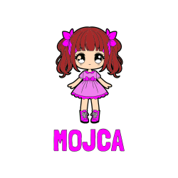 Pobarvana pobarvanka - Pobarvanka imena MOJCA in pobarvanka anime punčke