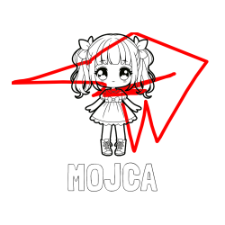 Pobarvana pobarvanka - Pobarvanka imena MOJCA in pobarvanka anime punčke