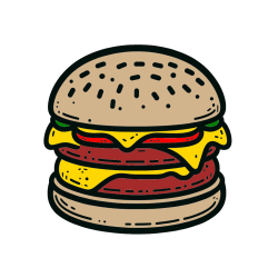 Pobarvana pobarvanka - Preprosta pobarvanka hamburgerja