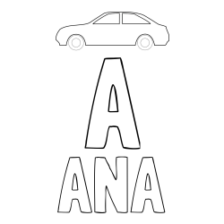 Online izdelana pobarvanka - Pobarvanka imena ANA in pobarvanka črke A