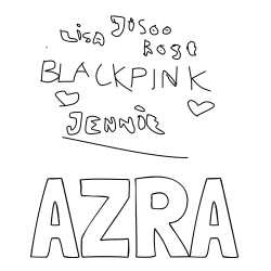 Online izdelana pobarvanka - Pobarvanka imena AZRA in a blackpink star is jennie