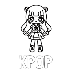 Online izdelana pobarvanka - Pobarvanka imena K-POP in otroška pobarvanka punčke v anime slogu