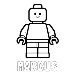 Online izdelana pobarvanka - Pobarvanka imena MARCUS in pobarvanka LEGO figurice fanta