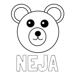 Online izdelana pobarvanka - Pobarvanka imena NEJA in preprosta pobarvanka medvedka