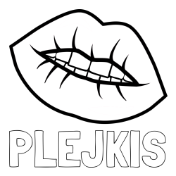 Online izdelana pobarvanka - Pobarvanka imena PLEJKIS in pobarvanka ustnic