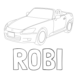 Online izdelana pobarvanka - Pobarvanka imena ROBI in pobarvanka avtomobila znamke Honda