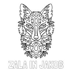 Online izdelana pobarvanka - Pobarvanka imena ZALA IN JAKOB in pobarvanka volka - mandale