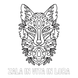 Online izdelana pobarvanka - Pobarvanka imena ZALA IN VITA IN LORA in pobarvanka volka - mandale
