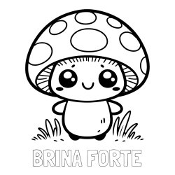 Online izdelana pobarvanka - Pobarvanka imena BRINA FORTE in otroška pobarvanka gobe