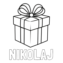 Online izdelana pobarvanka - Pobarvanka imena NIKOLAJ in pobarvanka preprostega darila