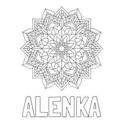 Online izdelana pobarvanka - Pobarvanka imena ALENKA in Čudovita pobarvanka mendale