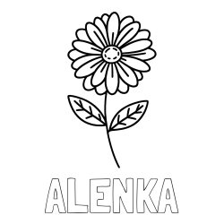 Online izdelana pobarvanka - Pobarvanka imena ALENKA in pobarvanka rožice
