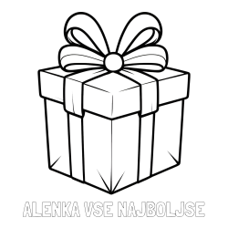 Online izdelana pobarvanka - Pobarvanka imena ALENKA VSE NAJBOLJŠE in pobarvanka darilne škatle s pentljo