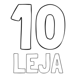 Online izdelana pobarvanka - Pobarvanka imena LEJA in pobarvanka številke deset (10)