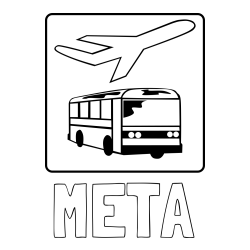 Online izdelana pobarvanka - Pobarvanka imena META in avtobus in letalo