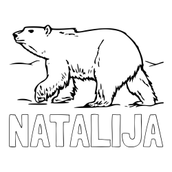 Online izdelana pobarvanka - Pobarvanka imena NATALIJA in pobarvanka polarnega medveda na lovu