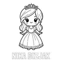 Online izdelana pobarvanka - Pobarvanka imena NIKA BIZJAK in pobarvanka ljubke princeske