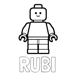 Online izdelana pobarvanka - Pobarvanka imena RUBI in pobarvanka LEGO figurice fanta