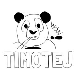 Online izdelana pobarvanka - Pobarvanka imena TIMOTEJ in pobarvanka “Prestrašena panda”