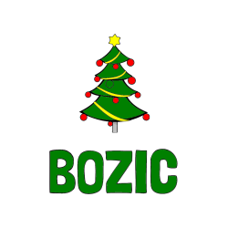 Pobarvana pobarvanka - Pobarvanka imena BOZIC in božična smreka