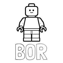 Online izdelana pobarvanka - Pobarvanka imena BOR in pobarvanka LEGO figurice fanta