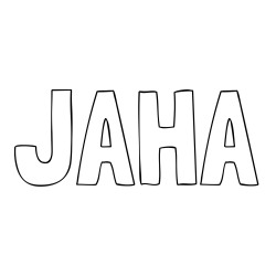 Online izdelana pobarvanka - Pobarvanka imena JAHA