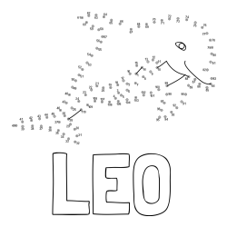 Online izdelana pobarvanka - Pobarvanka imena LEO in pobarvanka delfina - poveži številke