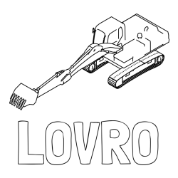 Online izdelana pobarvanka - Pobarvanka imena LOVRO in pobarvanka bagra