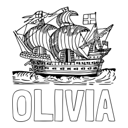 Online izdelana pobarvanka - Pobarvanka imena OLIVIA in pobarvanka velike in stare ladje