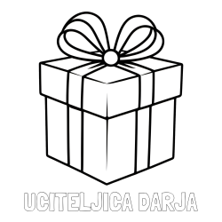 Online izdelana pobarvanka - Pobarvanka imena UČITELJICA DARJA in pobarvanka preprostega darila