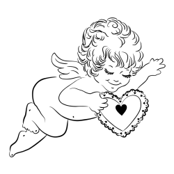 Pobarvanka angela s srčkom