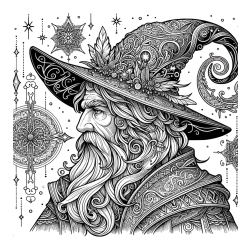 Čudovita pobarvanka čarovnika