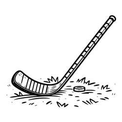 Pobarvanka hokejske palice na travi